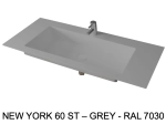 Plan vasque à encaster, bassin 60 cm, sur mesure, Largeur 70 à 200 cm x Profondeur 40 à 60 cm, résine minérale de couleurs ACRYSTONE®, Finition lisse, Livraison Offerte et Rapide.